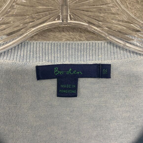 Boden Sweater Womens 12 Blue Cardigan Button Up Cotton Round Neck Casual Size S - Picture 2 of 7